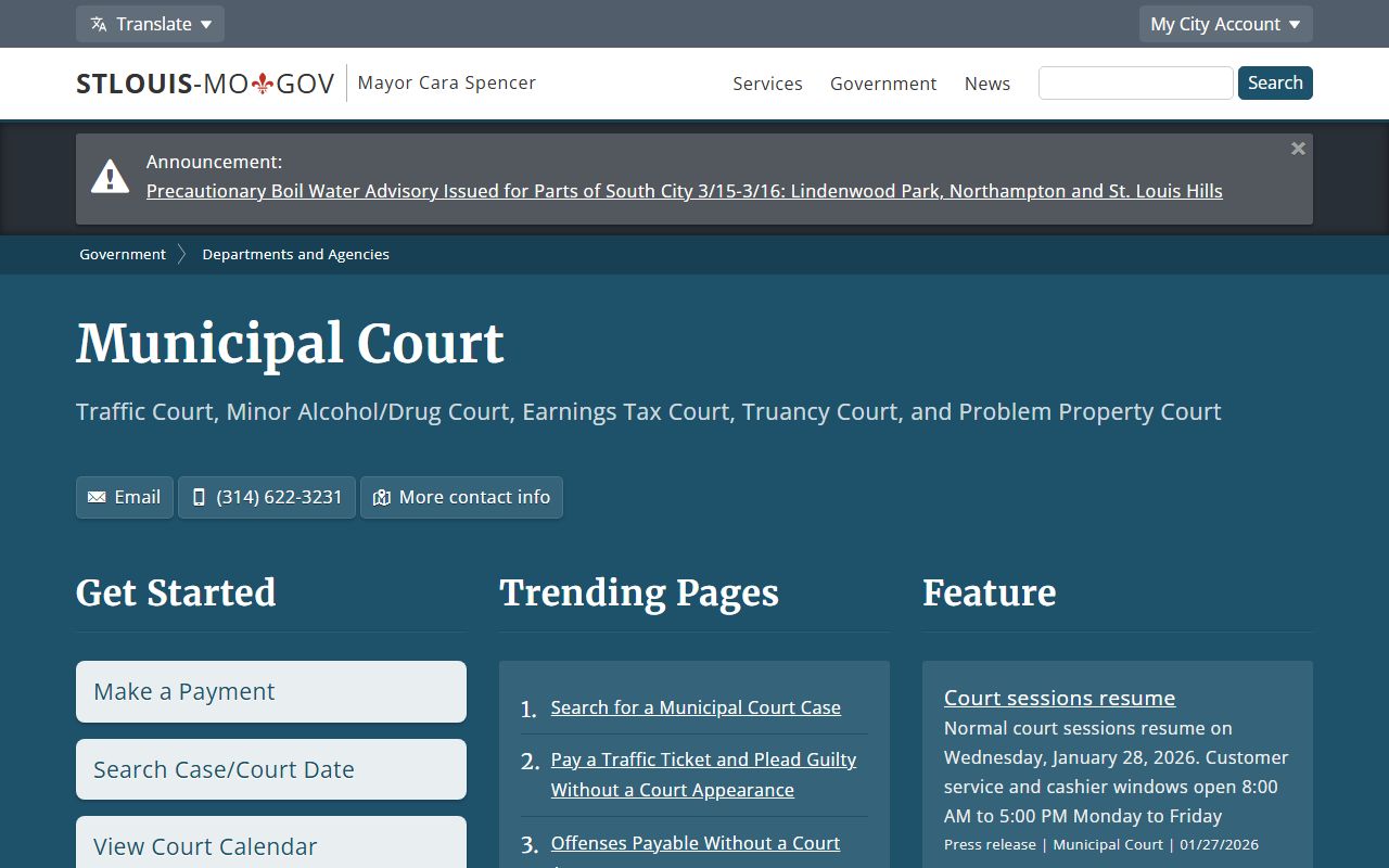 St. Louis probate court records - St. Louis municipal court reference