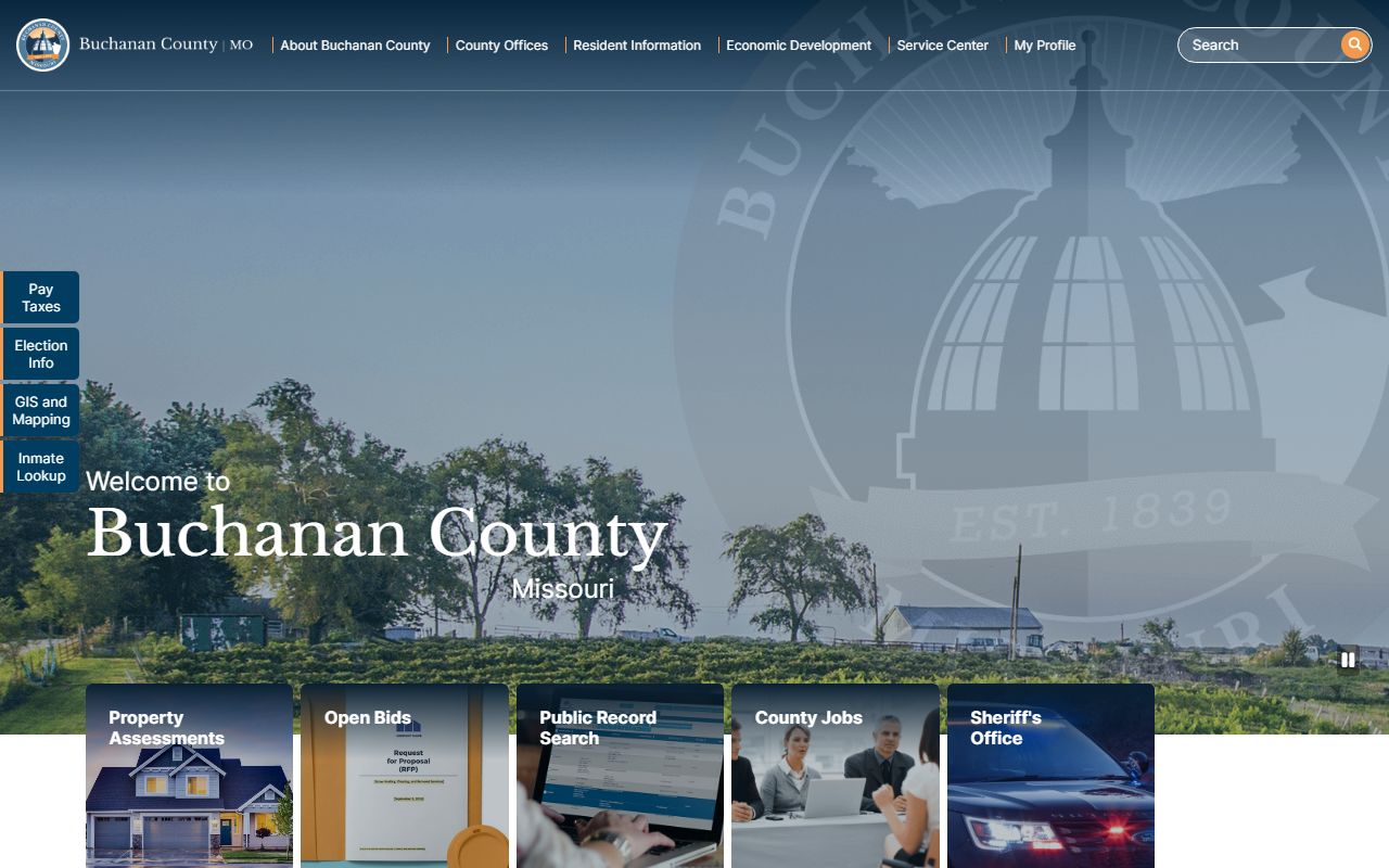 Buchanan County Missouri government website for probate court records