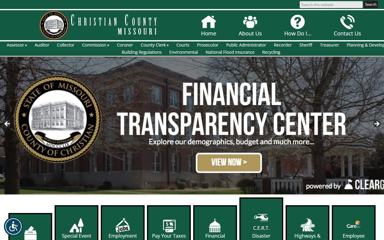 Christian County Missouri government website for probate court records