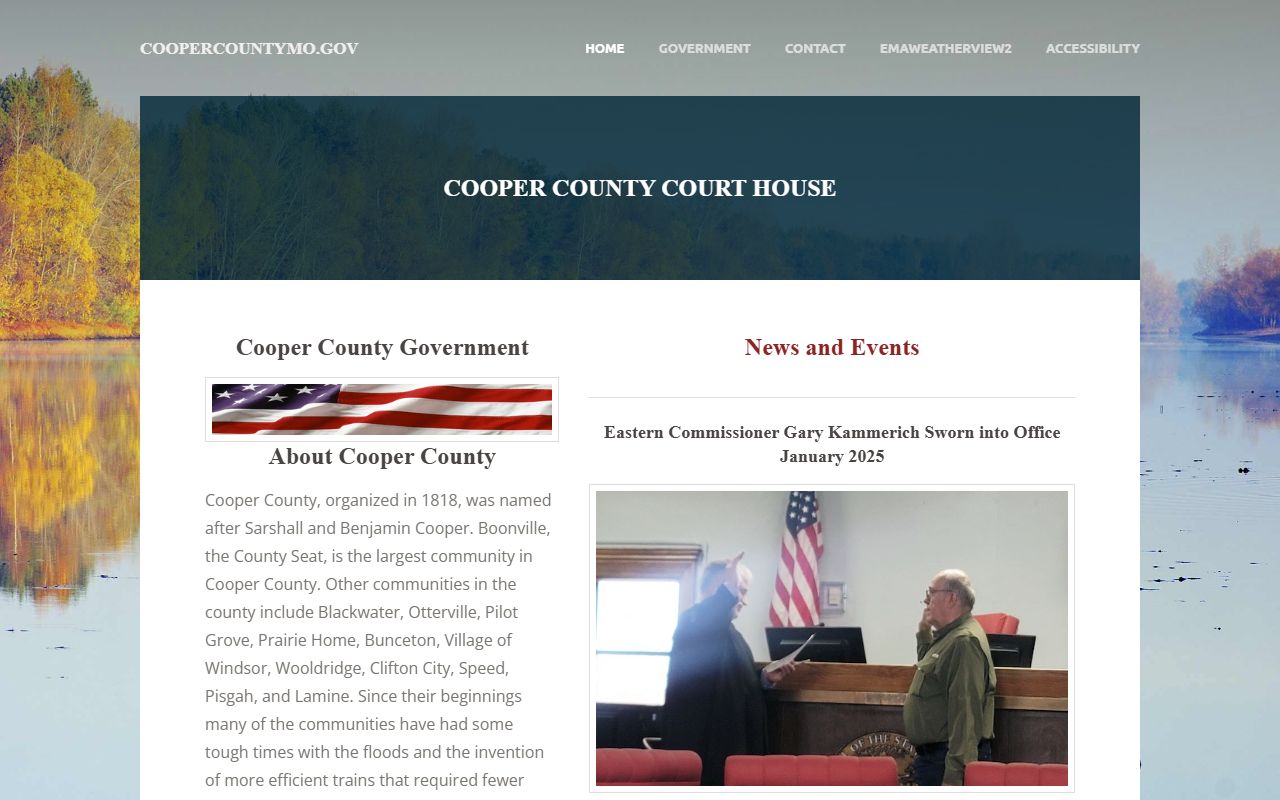 Cooper County Missouri official website for probate court records in Boonville