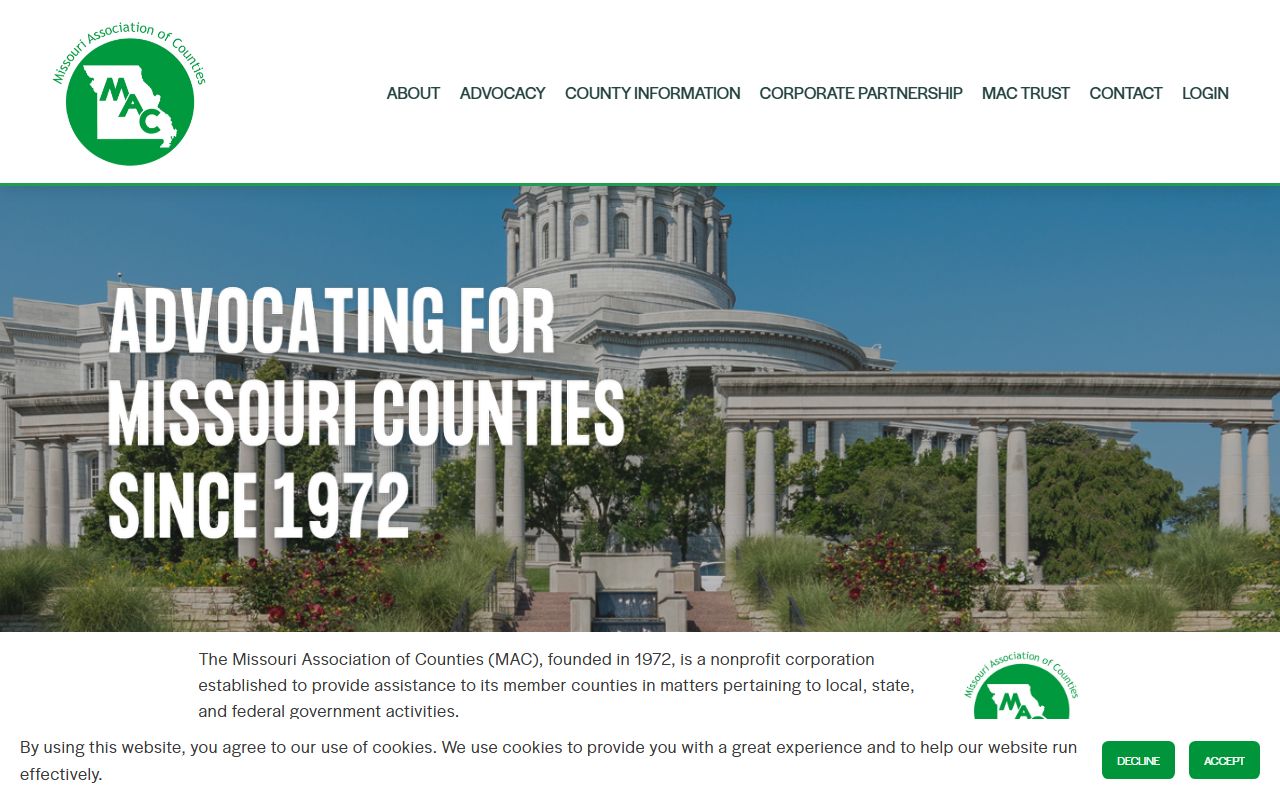 Missouri Association of Counties directory for county probate court records resources
